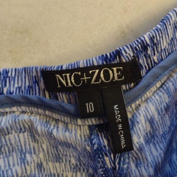 Nic+Zoe Palazzo Waterfall wide leg pants blue pattern - Picture 4 of 11